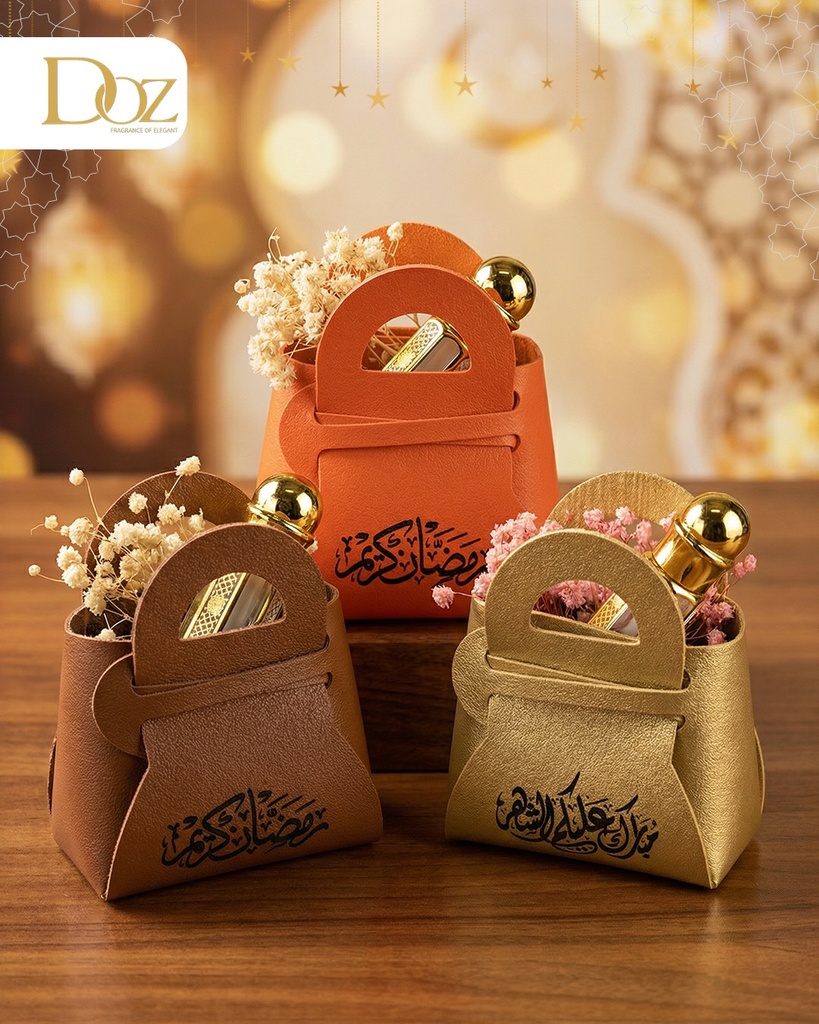 جنطة مسك مع ورد وعباره